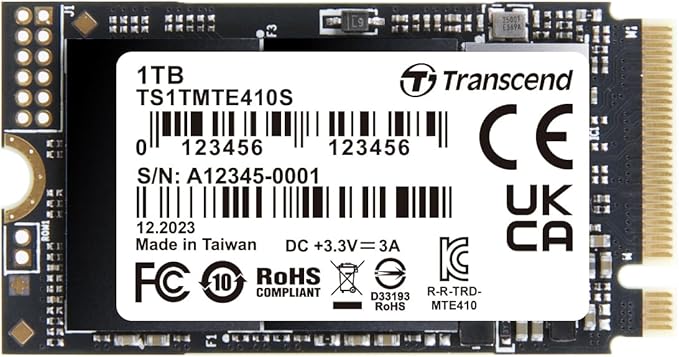 Transcend PCIe SSD 410s M.2 1 TB PCI Express 4.0 NVMe 3D NAND