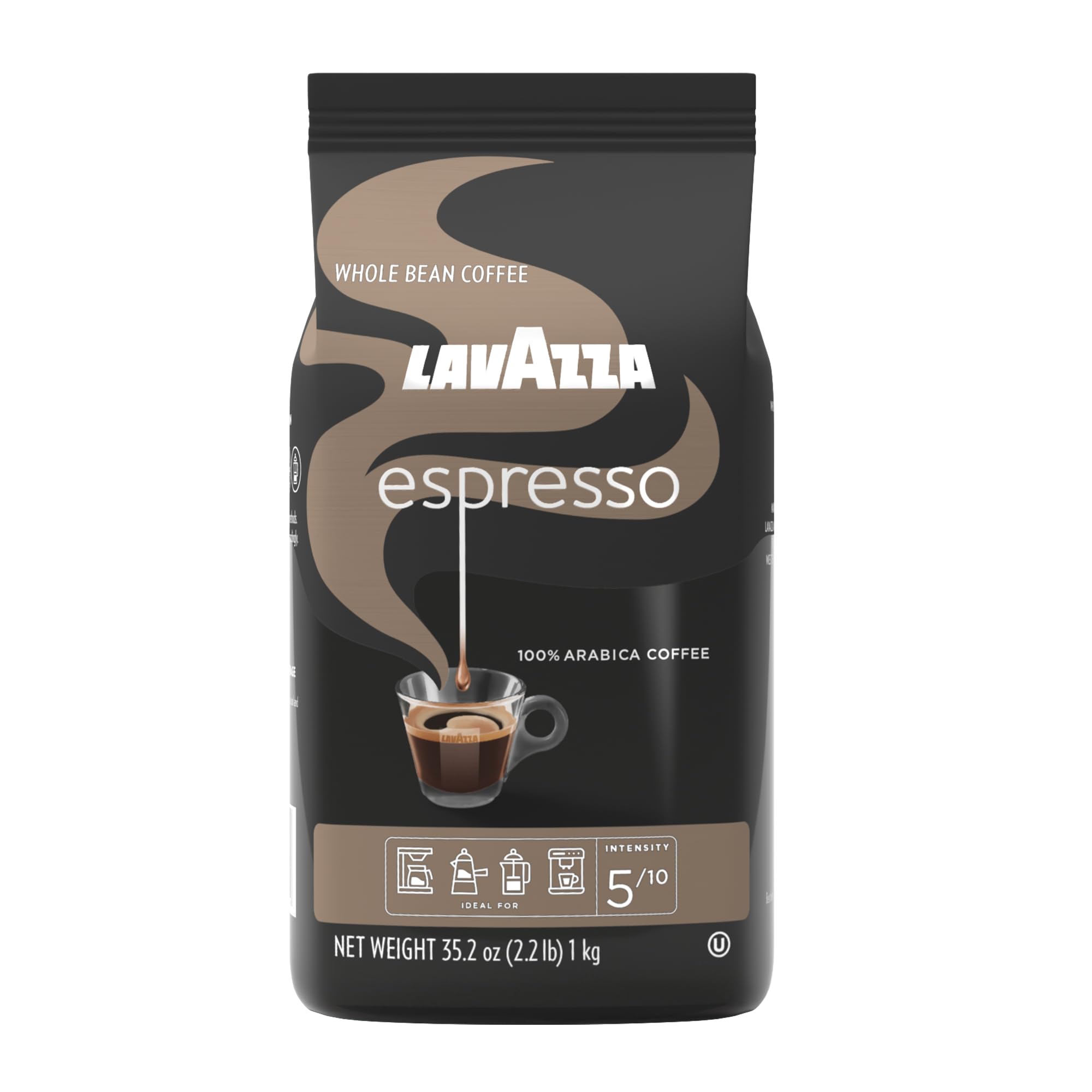 Lavazza Caffe Espresso Whole Bean Coffee Blend, Medium Roast, 2.2 Poun