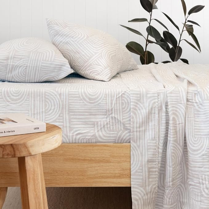 Bambury Bowie Flannelette Sheet Set - Queen