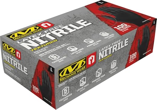 Mechanix HD Black Nitrile Gloves - 100 PK L