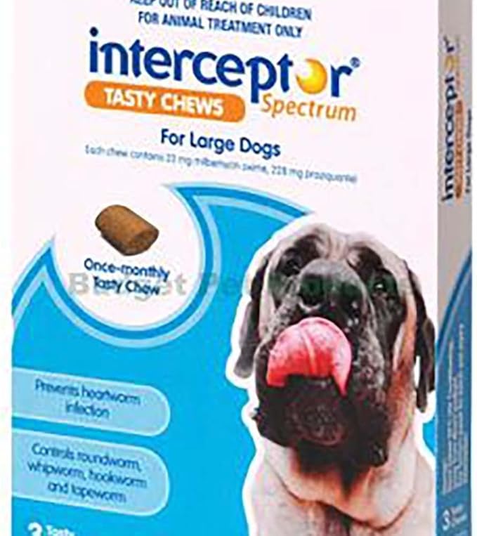 Interceptor Large Dog 22-45kg 3 Chews