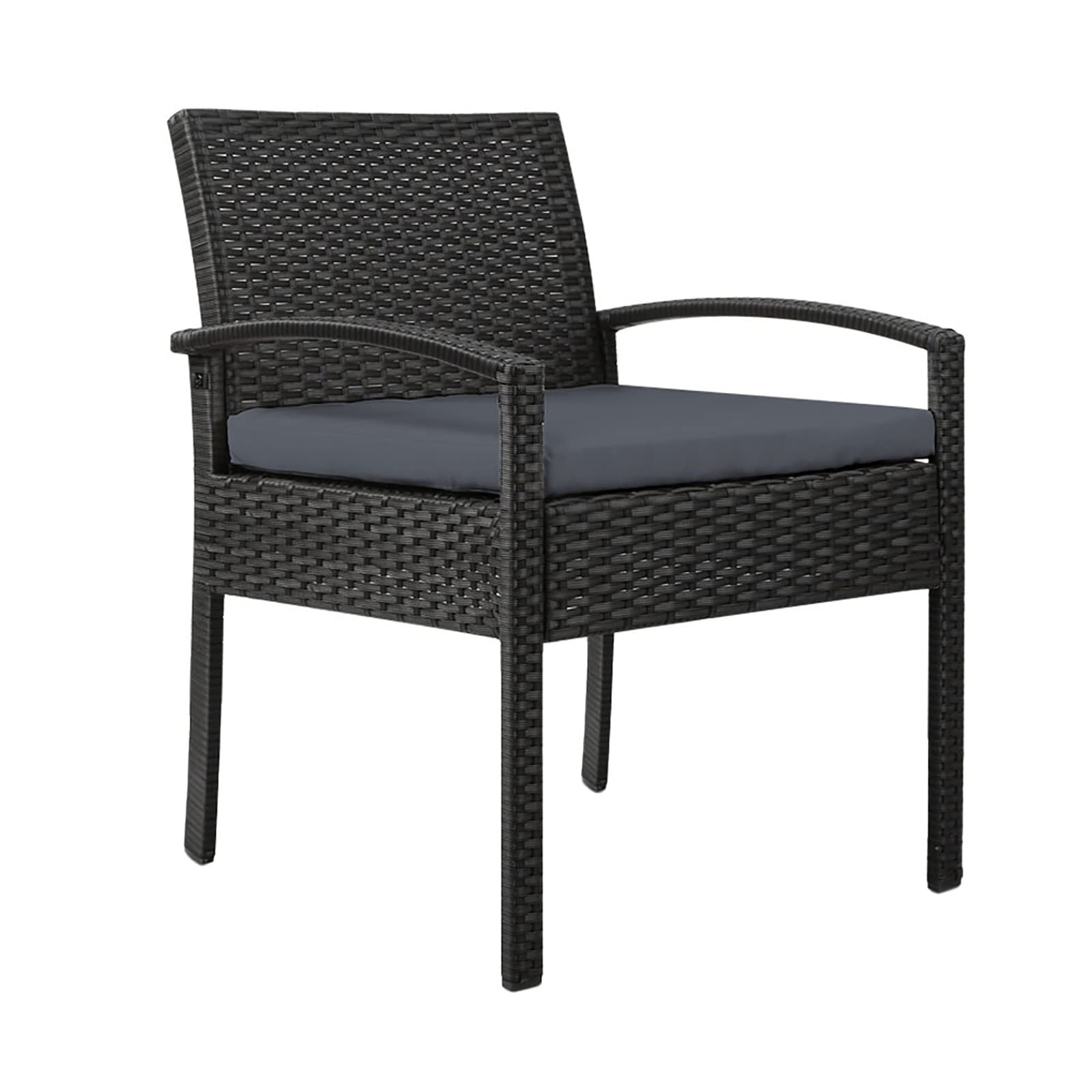 Gardeon Outdoor Furniture Bistro Wicker Chair - Black