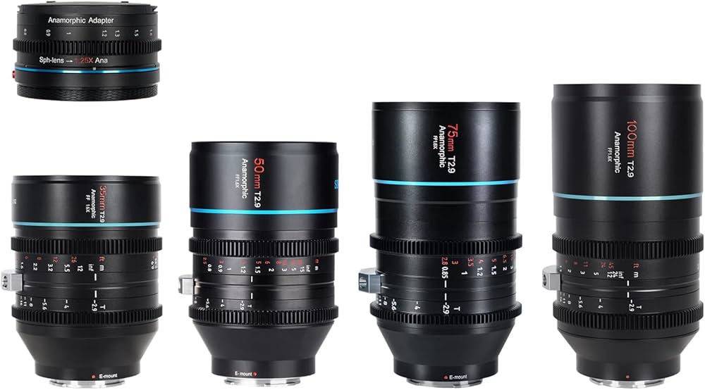 Sirui T2.9 1.6x Full-Frame Anamorphic 4-Lens Set (35/50/75/100mm, Z-Mount)