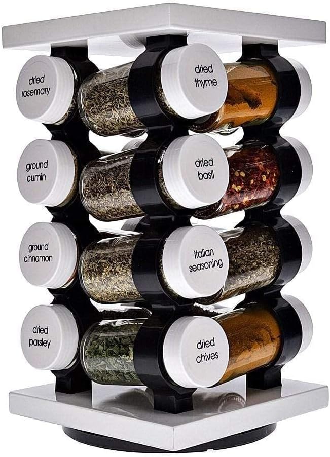 Spice Market Aroma 16 Jar Rotating Spice Rack White