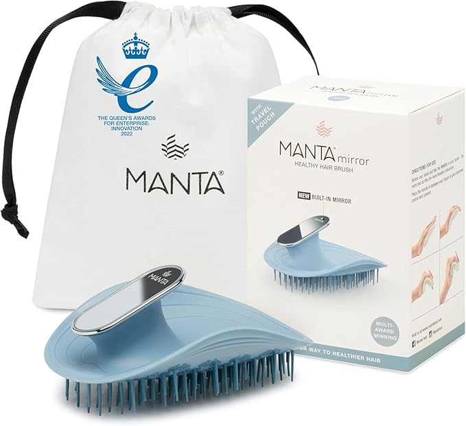 Manta - Mirror Blue Hairbrush For Women