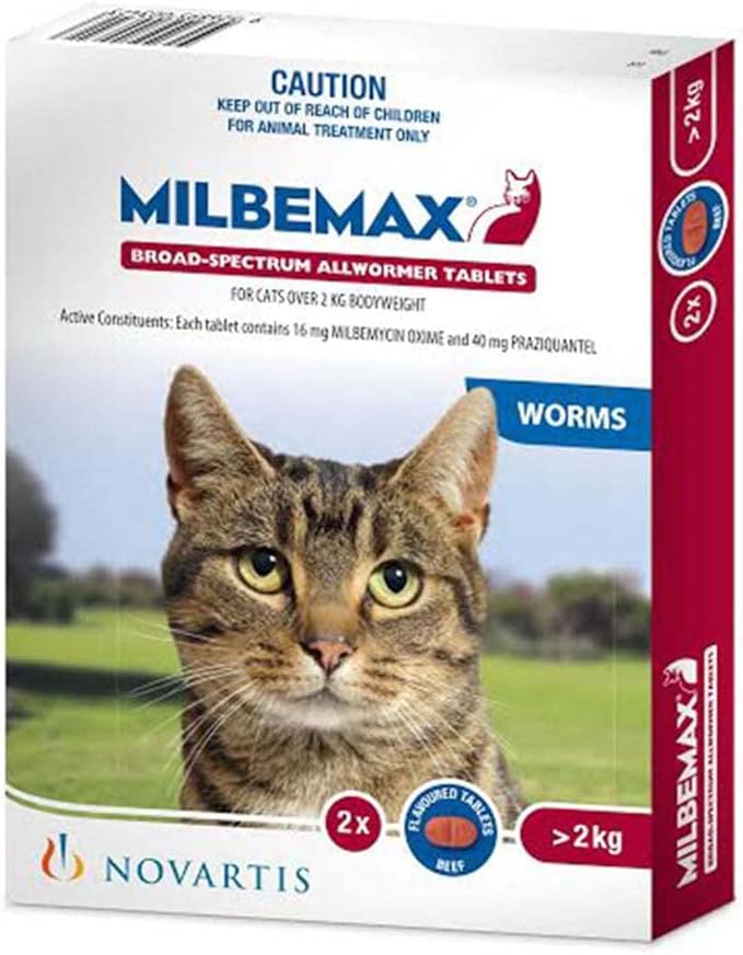 Milbemax Allwormer for Small Cats 0.5-2KG - 40 Tablets (2 x 20packs)