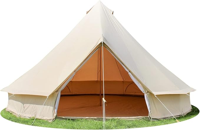 MIUZ Tent 6m 4-Season Bell Tent Waterproof Canvas Glamping Yurt Teepee Tents