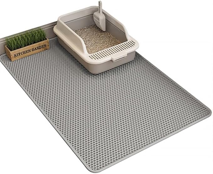 Large Double Layer Litter Mat Waterproof Non Slip Cat Trapping Pad Easy to Clean 75x55cm