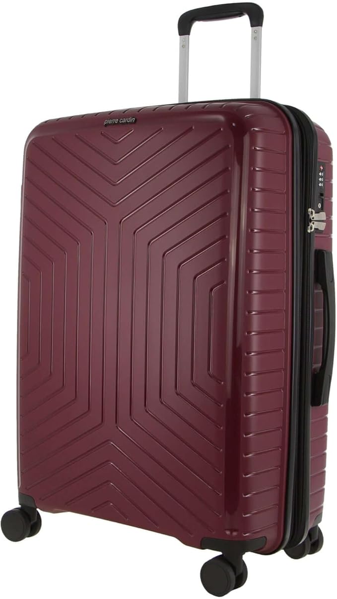 Pierre Cardin 65cm Medium Hard-shell Travel Suitcase Burgundy 89L