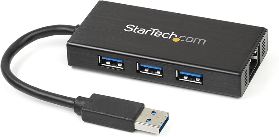 StarTech 3 Port Portable USB 3.0 Hub With Gigabit Ethernet Adapter