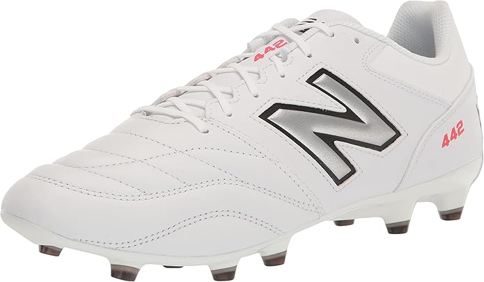 New Balance Men's 442 V2 Team FG Soccer Cleats, White/Black / 12.5