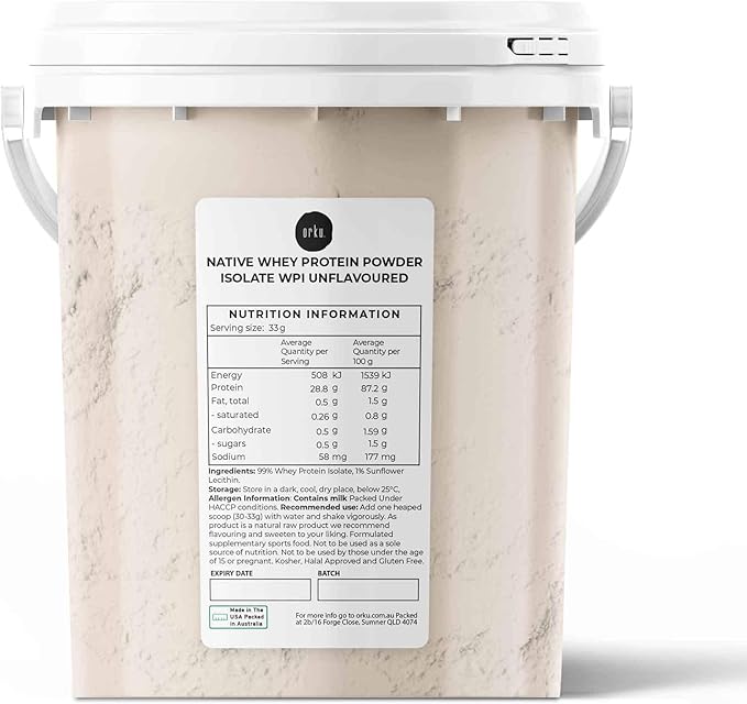 500g Native Unflavoured Whey Protein Isolate Powder - Shake WPI Supplement Tub