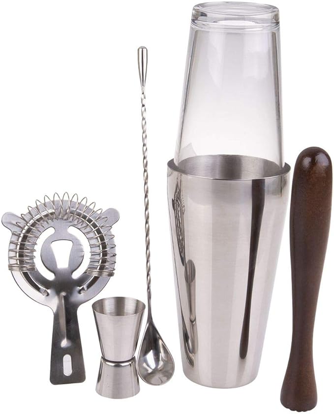 Bartender 5 Piece Stainless Steel Cocktail Set