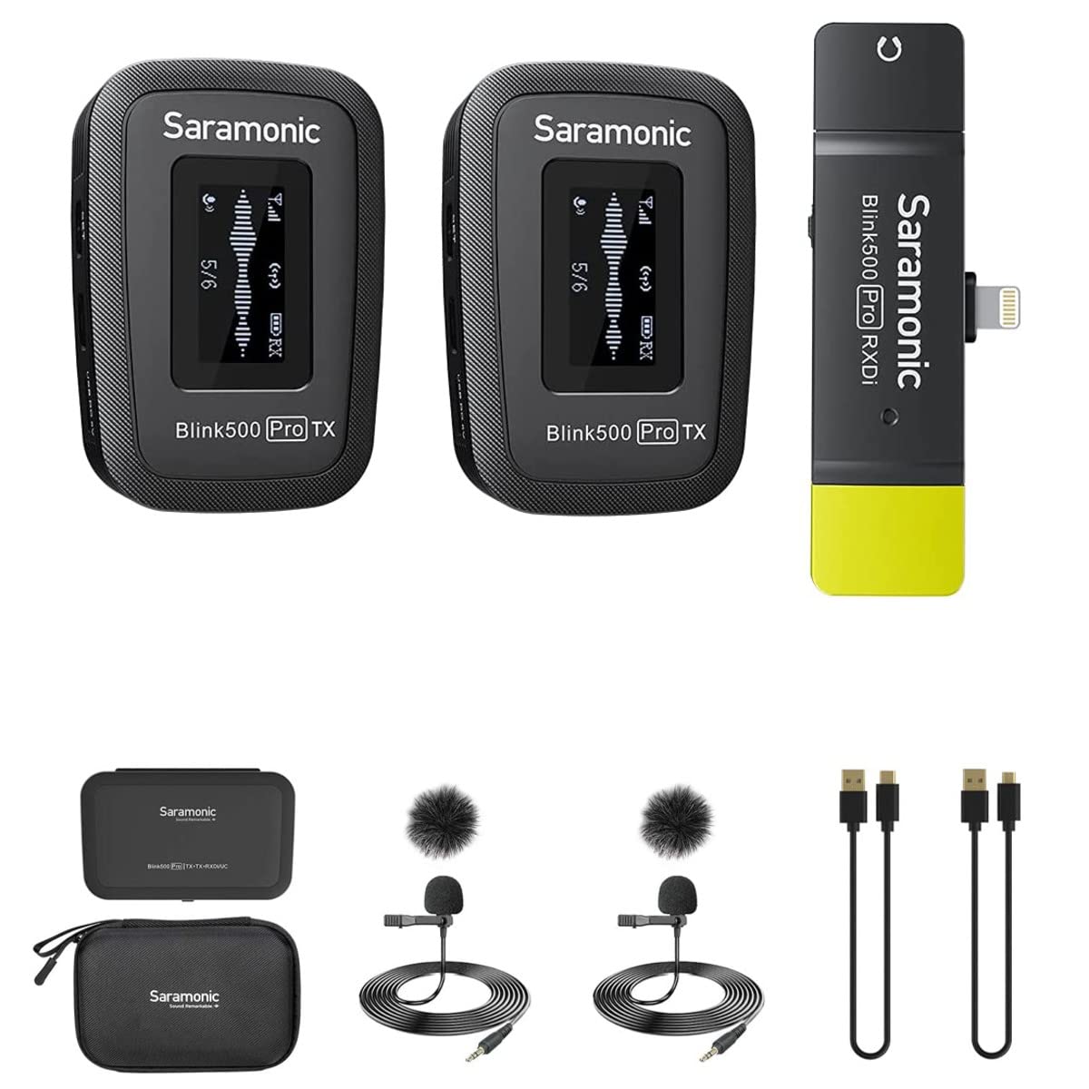 Saramonic Blink 500 Pro B4 2-Person Lavalier Microphone System For Lightning IOS (2.4 GHz)