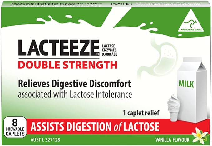 Lacteeze Double Strength 8 Chewable Caplets
