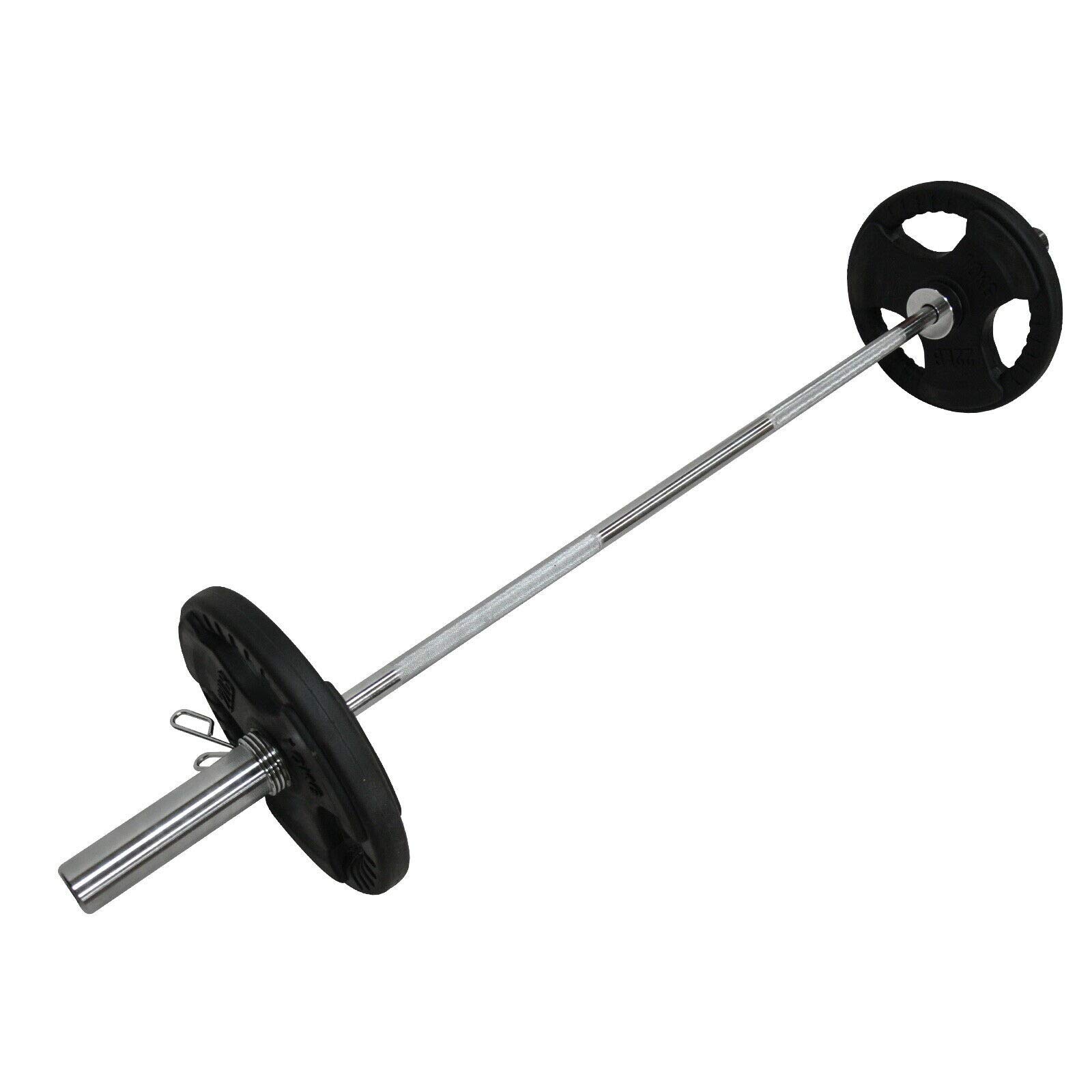 Total 49kg - 150cm Olympic Barbell Bar + 20kg x 2 Rubber Coated Weight Plate