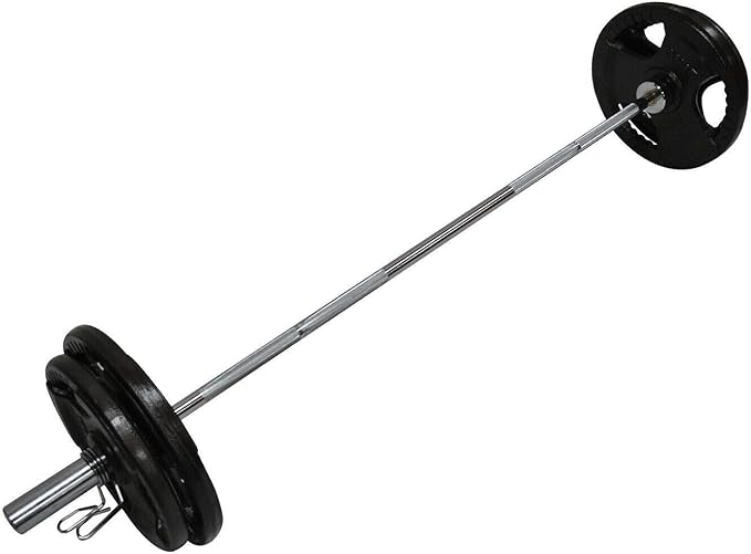 82kg Total - 180cm Olympic Barbell Bar - 15kgx2 + 20kgx2 Weight Plates Free Spring Collar