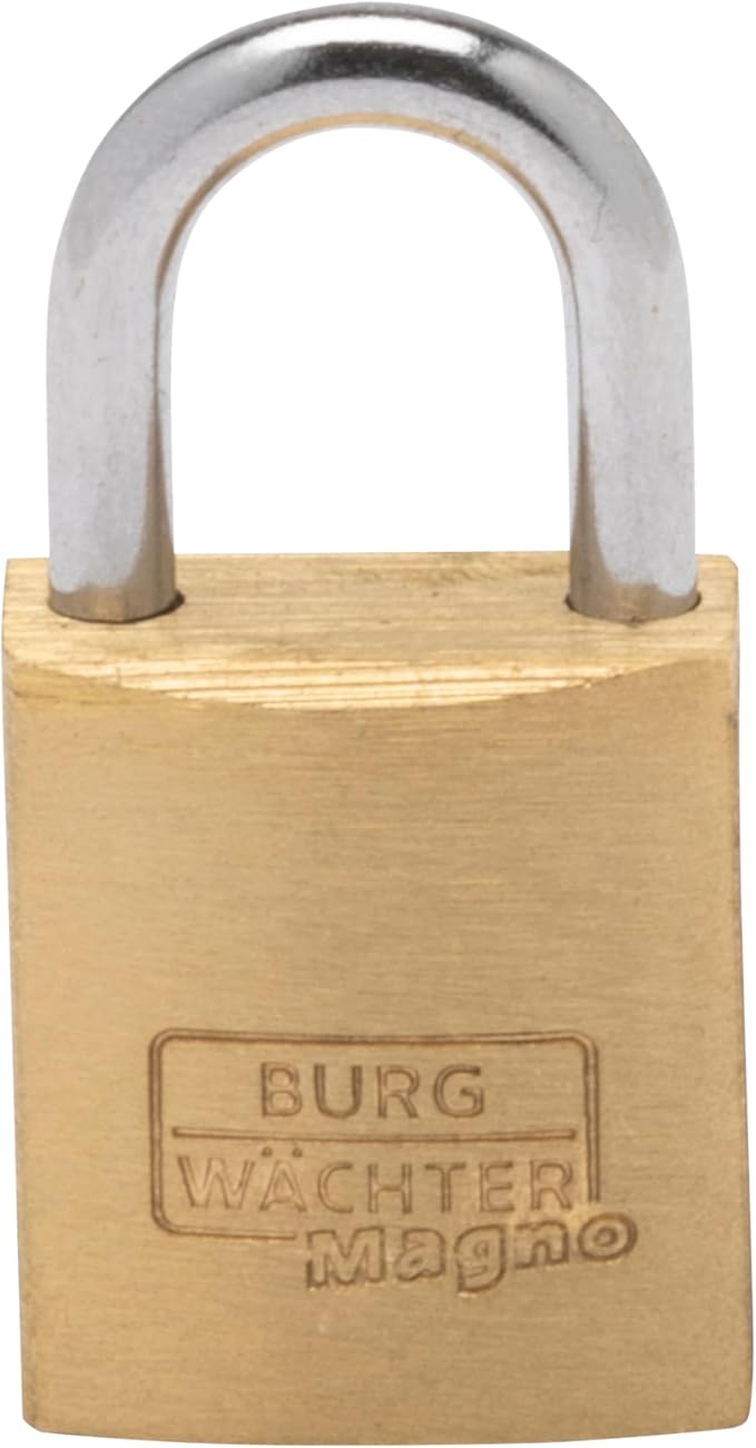 Burg Wachter 400-E-50-SB - 50mm Magno Solid Brass Padlock - C&L Tool Centre