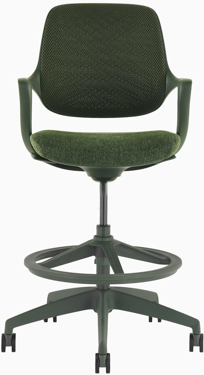 Desky Evoque Low Back Office Chair - Dark Green / Drafting Kit