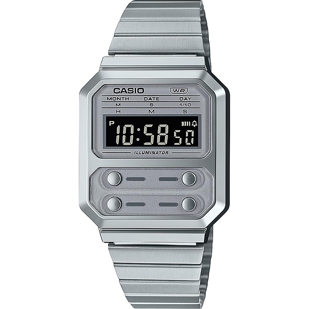 Casio Vintage Silver Watch A100WE-1A