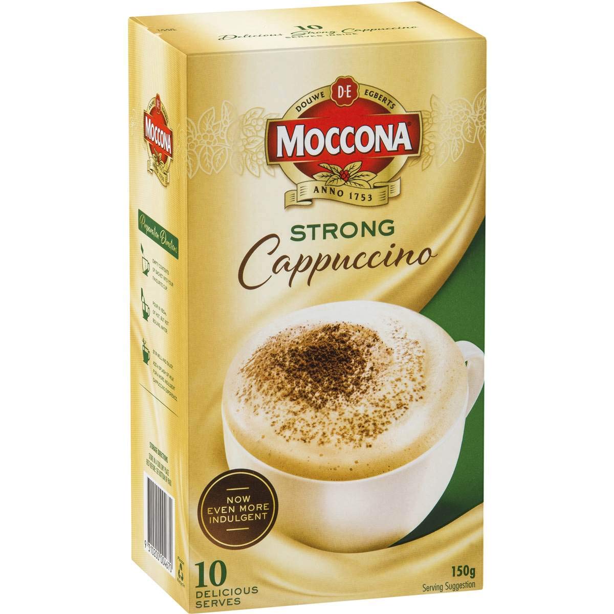 Moccona Coffee Sachets Strong Cappuccino 10 Pack