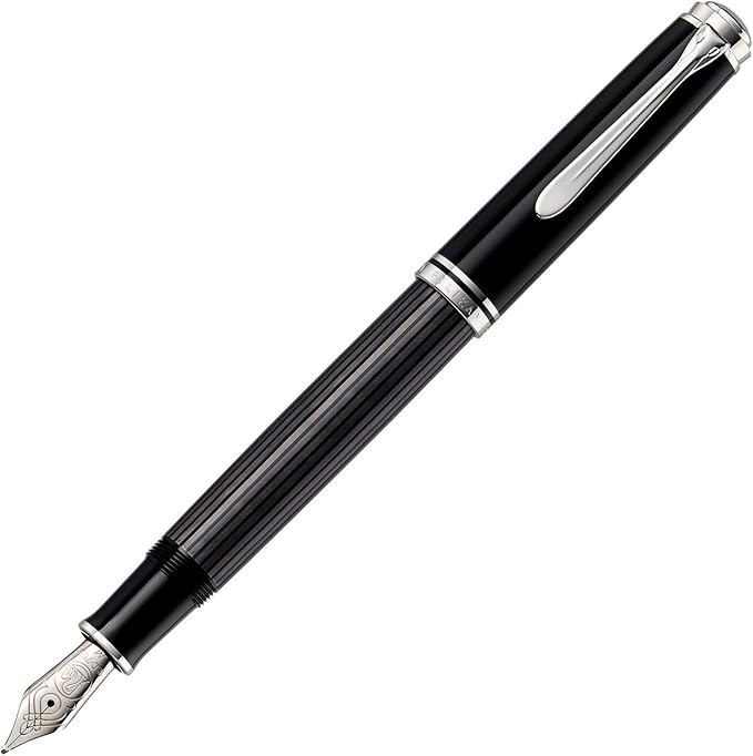 Pelikan Souveran M405 Fountain Pen Silver White Broad