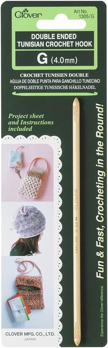 Clover Double Ended Tunisian Crochet Hook - J/6mm
