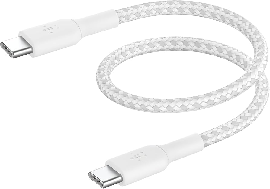 Belkin BoostCharge 1m Braided USB-C to USB-C Cable (2 Pack) (White)
