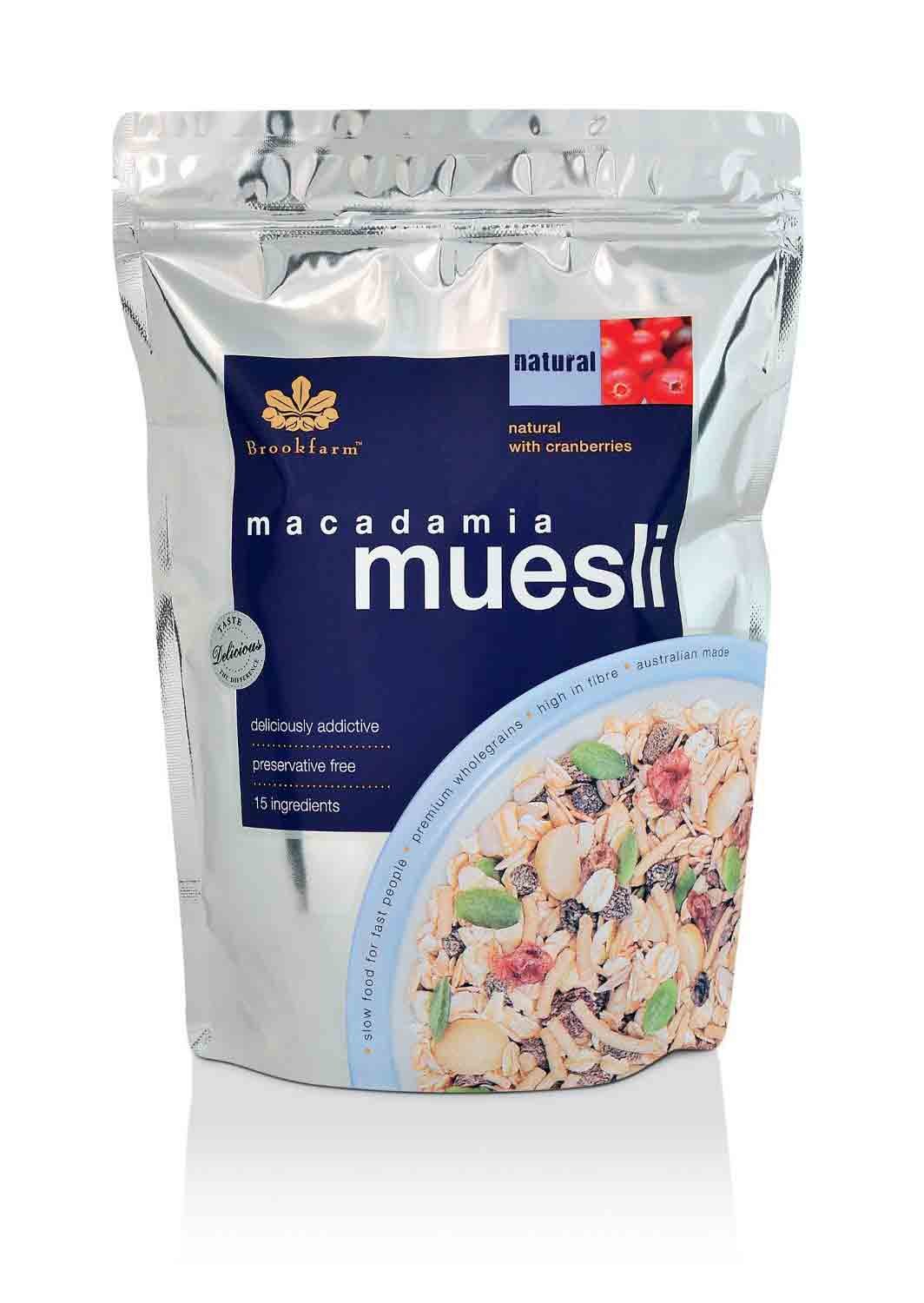 Brookfarm Natural Cranberry Macadamia Muesli 500g