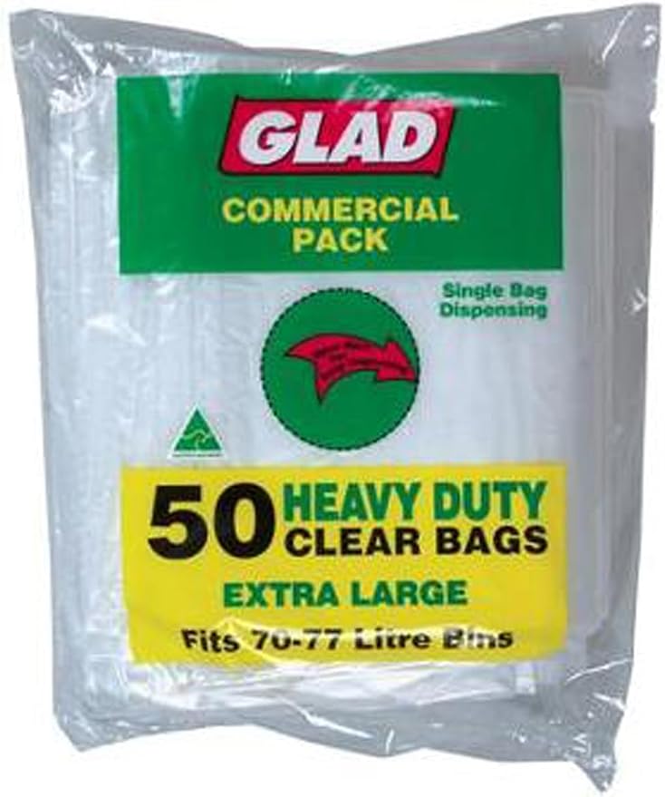 Glad Heavy Duty Garbage Bag Clear 50 Pack x 4