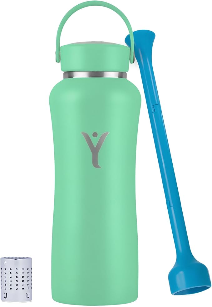 DYLN 32 oz Alkaline Water Bottle | Creates Premium Water Up to 9+ Ph | Keeps Cold for 24 Hours | Insulated 316 Stainless Steel | Wide Mouth Cap