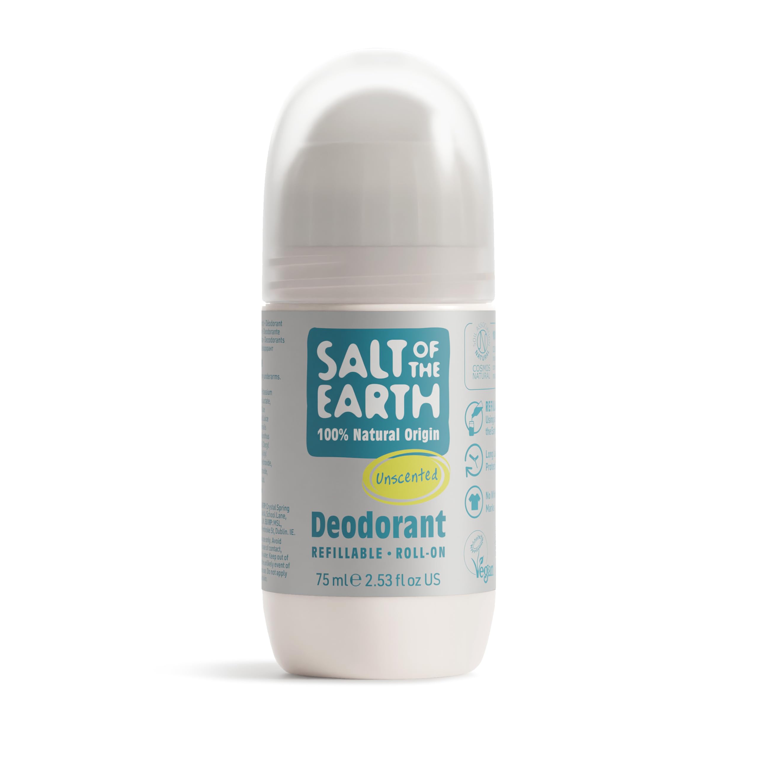 Salt of The Earth Unscented Refillable Roll-on Deodorant 75ml
