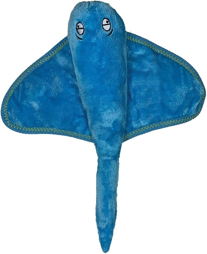 Spunky Pup Clean Earth Dog Toy - Stingray - Small
