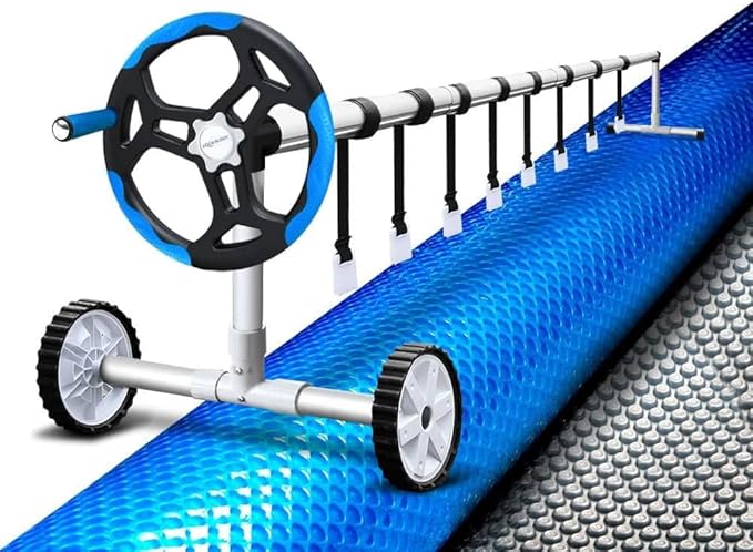 Aquabuddy 10.5x4.2m Solar Swimming Pool Cover Roller Blanket Bubble Heater