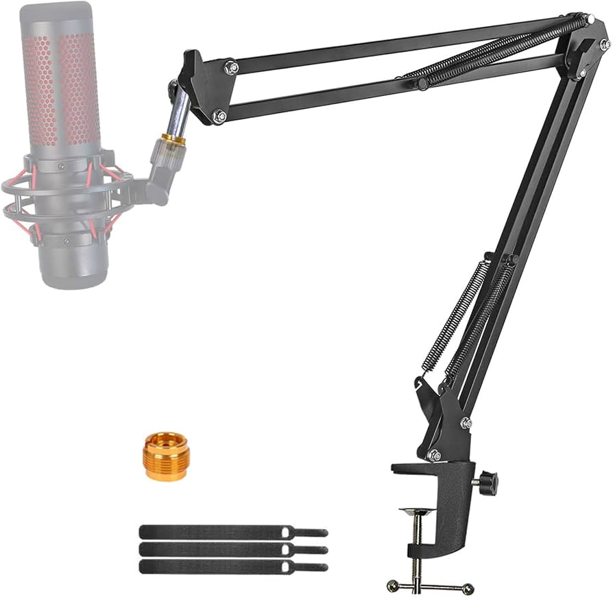 for HyperX QuadCast Boom Arm, Boom Scissor Arm for HyperX QuadCast S, Professional Adjustable Mic Desk Mount Stand, Compatible with RGB USB