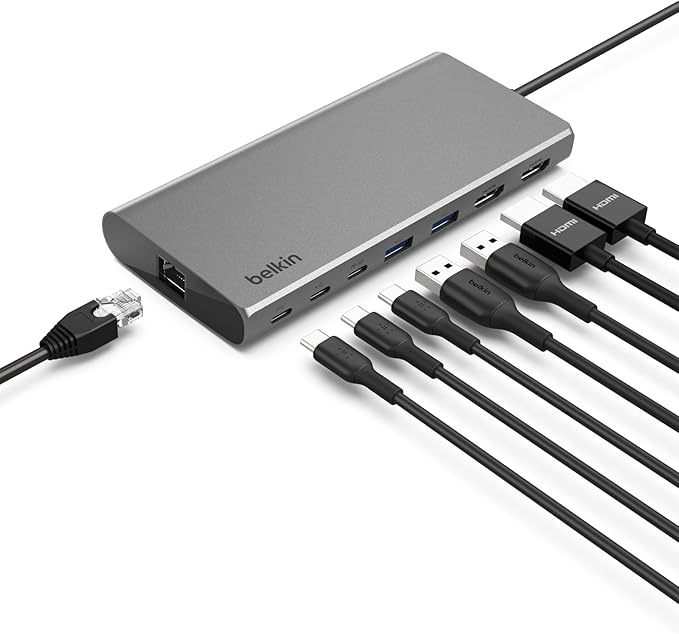 Belkin 8-in-1 USB-C Hub Grey