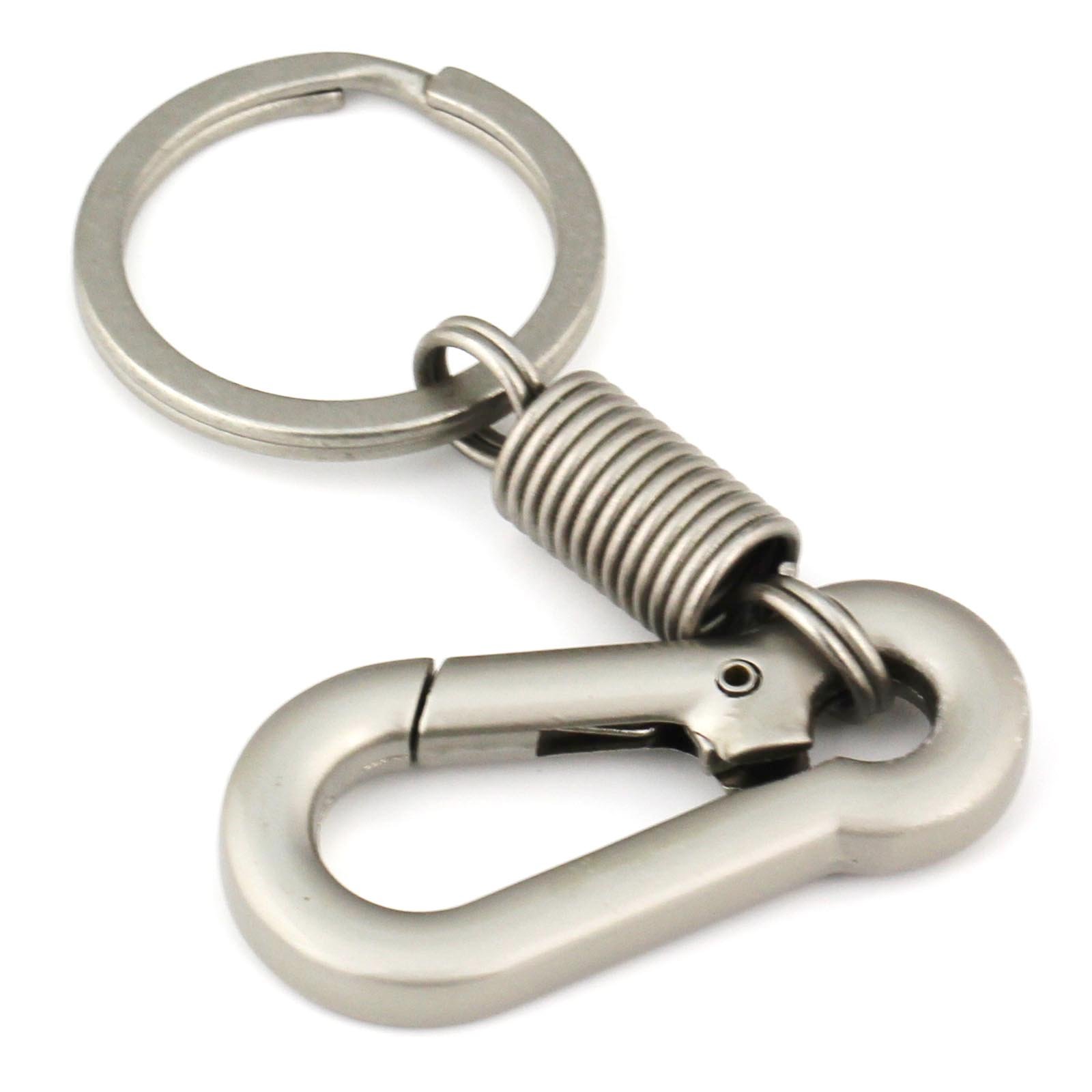 Maycom Retro Style Simple Strong Carabiner Shape Keychain Key Chain Ring Keyring Keyfob Key Holder (Matte Silver)