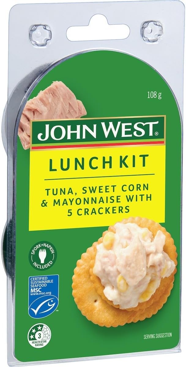 John West Tuna with Sweetcorn in Mayonnaise Lunch Kit with Cracker 8 x 108 G