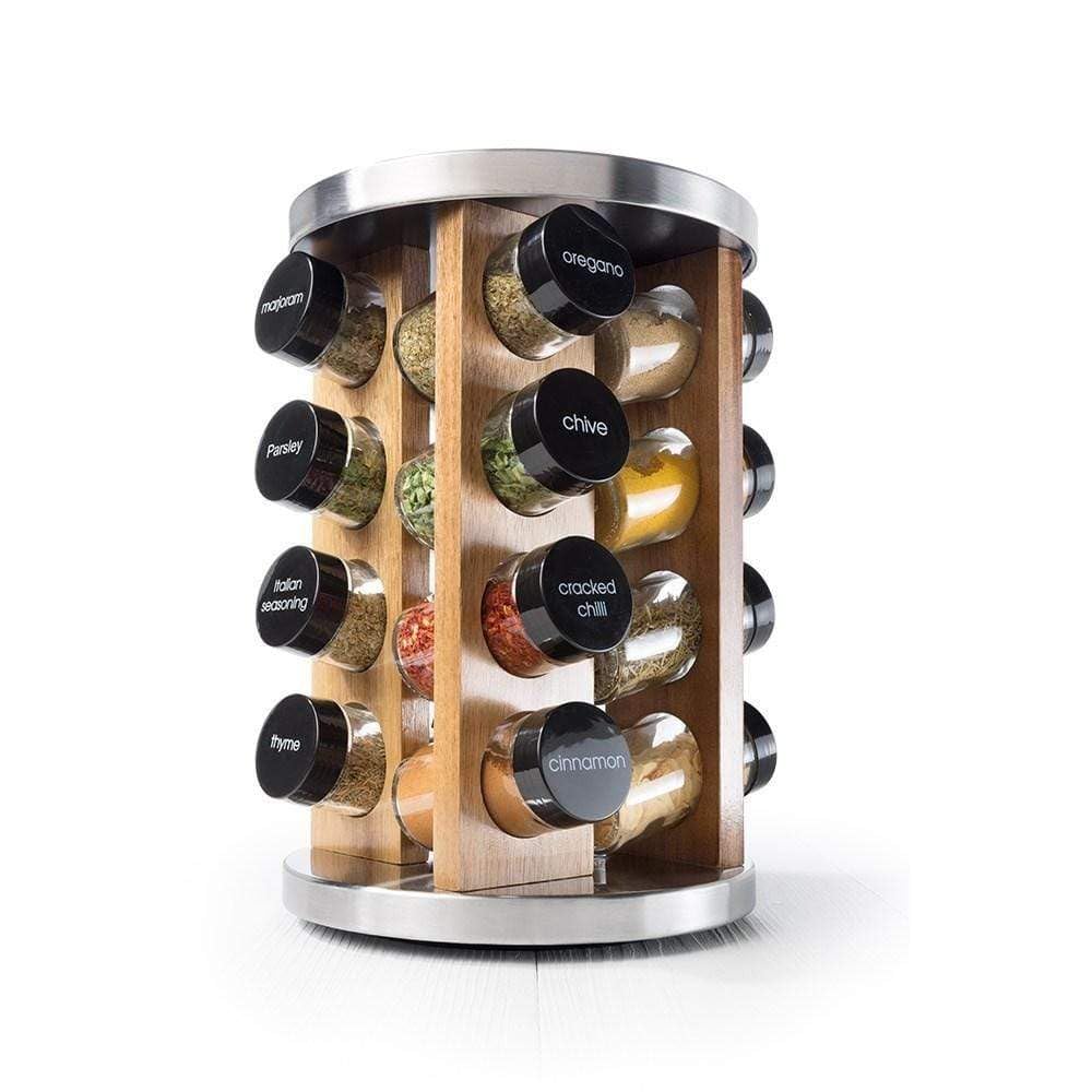Spice Market Khari Stainless Steel 16 Jar Spice Rack