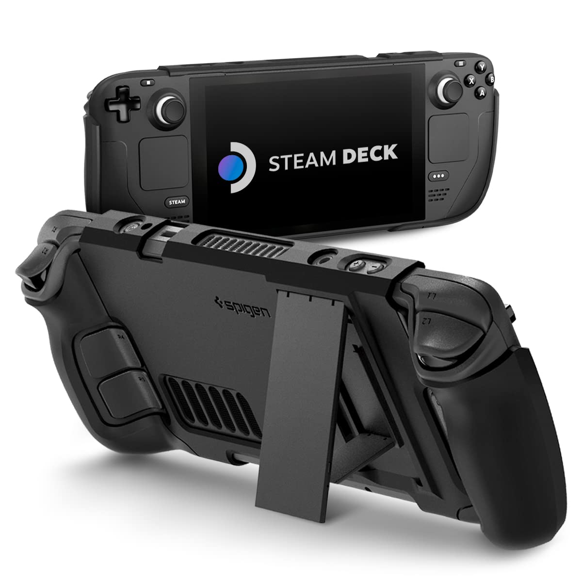 SPIGEN Steam Deck OLED 2023 / LCD 2022 Case, Genuine Thin Fit Pro Protective Kickstand Slim For Valve - Black