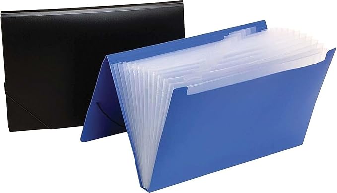 Marbig Expanding File Foolscap 12 Pocket Blue