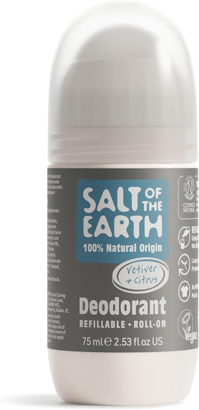 Salt of The Earth Refillable Roll-on Deodorant - Vetiver & Citrus