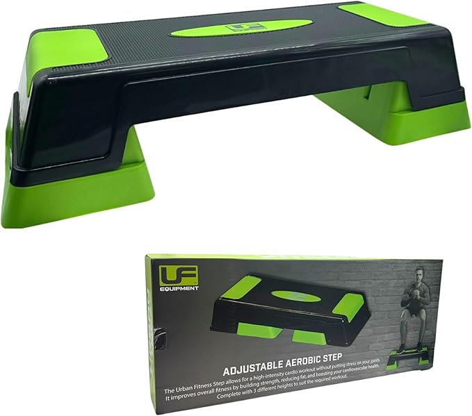 Urban Fitness Adjustable Aerobic Step Charcoal/Green