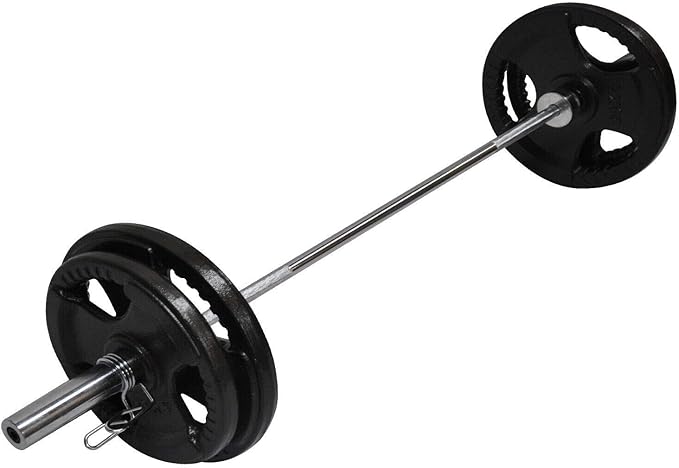 79kg Total - 150cm Olympic Barbell Bar - 15kgx2 + 20kgx2 Weight Plates Free Spring Collar