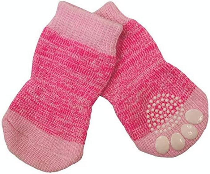 Zeez Dog Socks Non-slip Pink Small