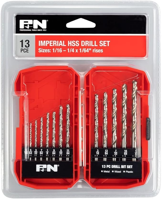P&N HSS Jobber Drill Set Imperial - 13 Piece