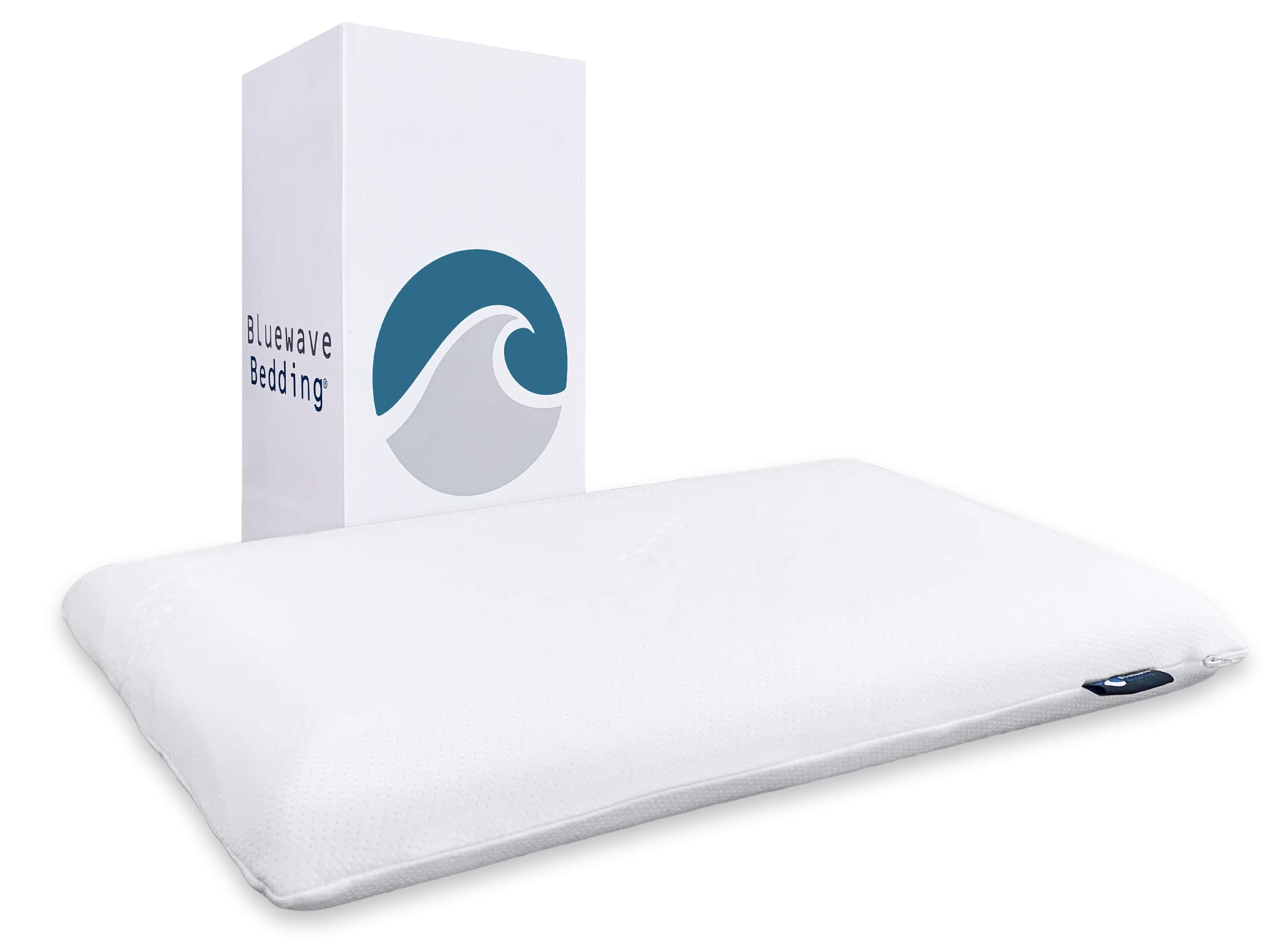 Bluewave Bedding Super Slim Gel-Infused Memory Foam Pillow, Ventilated, Hypoallergenic, Thin and Flat Pillow | Bedding