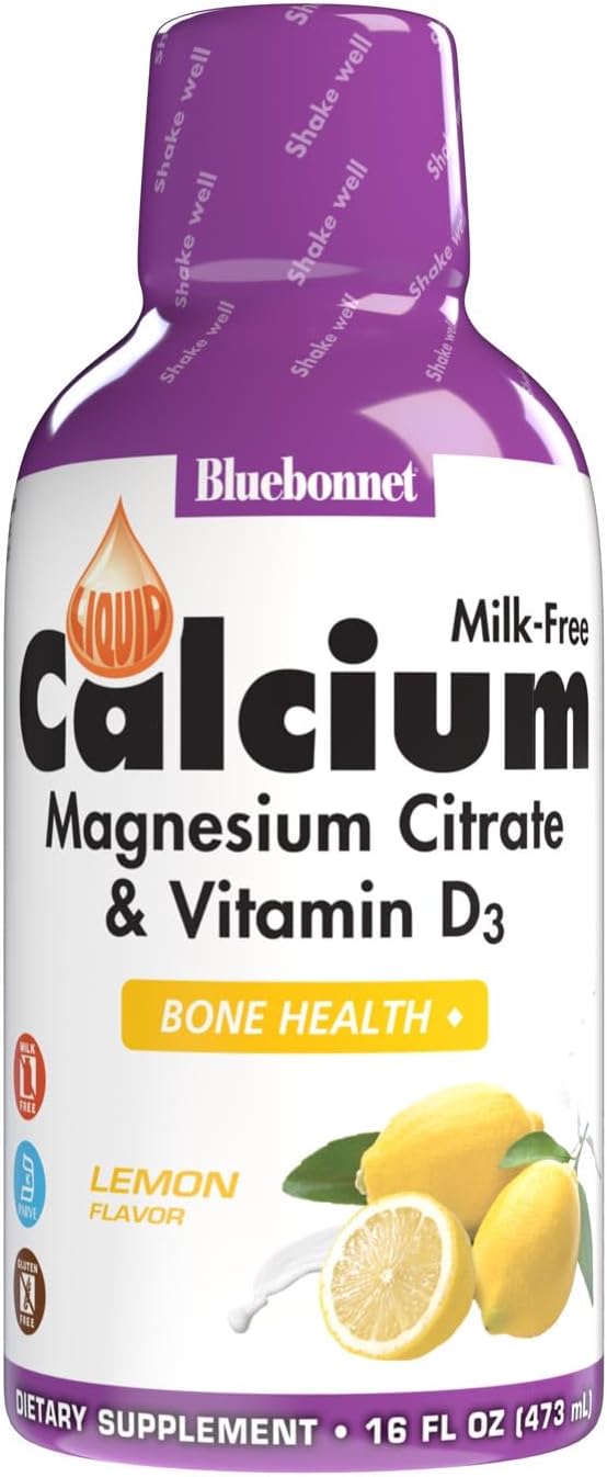 Bluebonnet Liquid Calcium, Magnesium Citrate & Vitamin D3 Lemon 16 fl oz