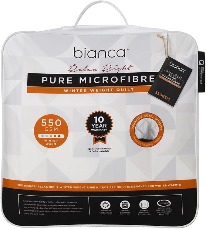 Bianca Relax Right Pure Microfibre Winter Quilt - Queen