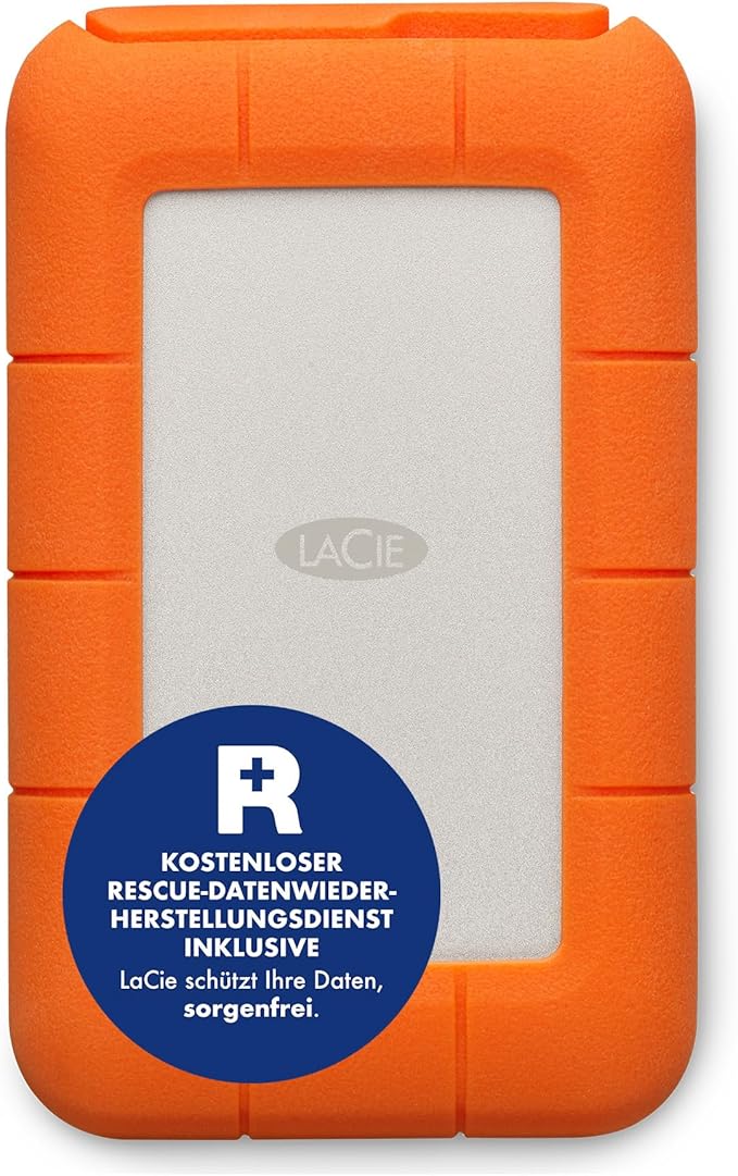 LaCie Rugged Secure 2 TB External Hard Drive (Portable) USB C with Ada